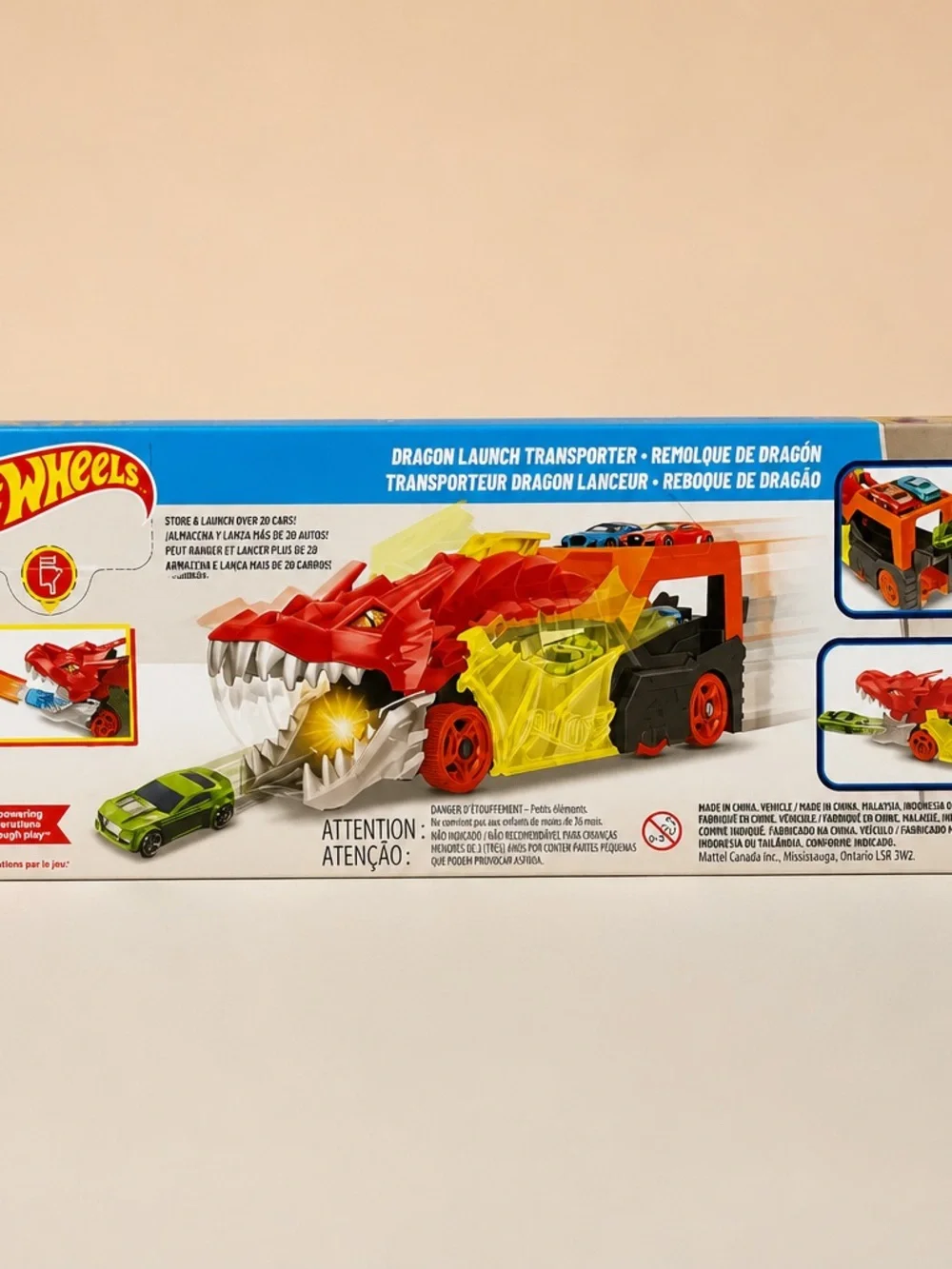 Hot Wheels Red & Yellow Dragon Launcher Transporter Toy